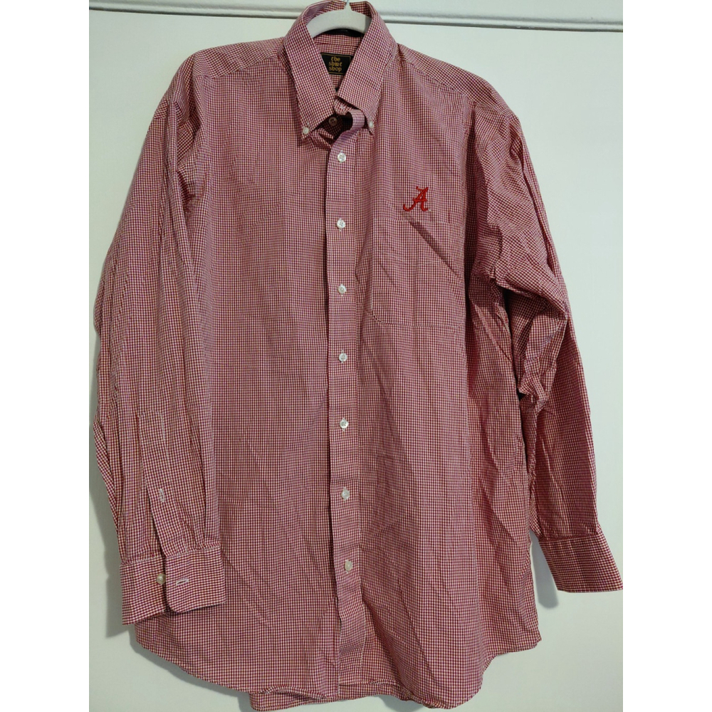 Alabama Crimson Tide Mens Shirt Size Large Red Roll Tide Long Sleeve Button Down